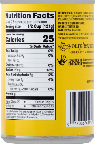 Harris Teeter™ Original Diced Tomatoes with Green Chilies Perspective: back