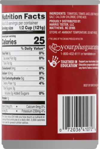 Harris Teeter™ Petite Diced Tomatoes Perspective: back