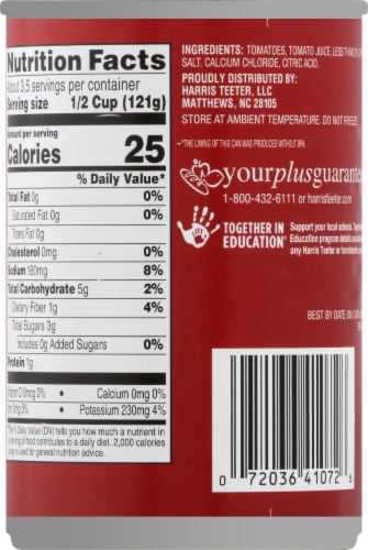 Harris Teeter™ Petite Diced Tomatoes Perspective: back