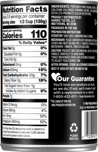 Harris Teeter™ Pinto Beans Perspective: back