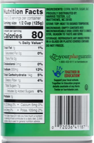 Harris Teeter™ Whole Kernel White Corn Perspective: back