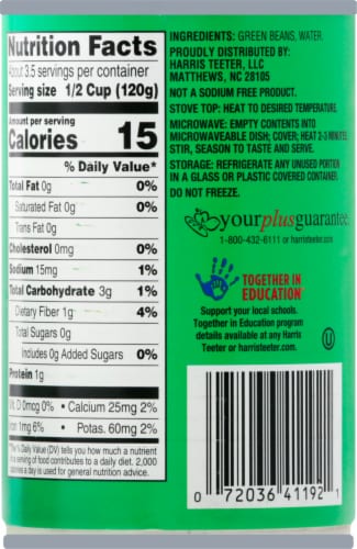 Harris Teeter™ No Salt Added Cut Green Beans Perspective: back