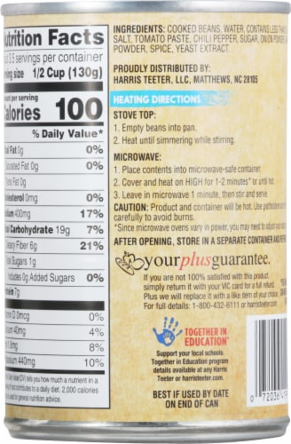 Harris Teeter™ Fat Free Refried Beans Perspective: back