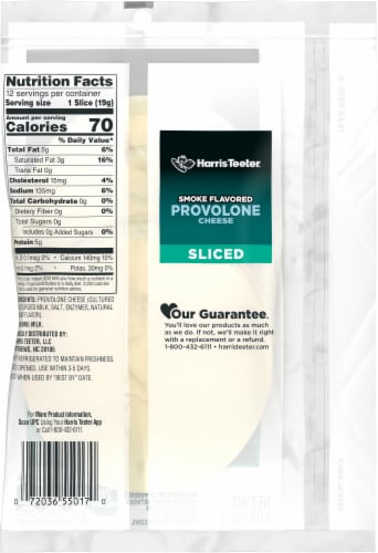 Harris Teeter Sliced Provolone Smoked Cheese Perspective: back