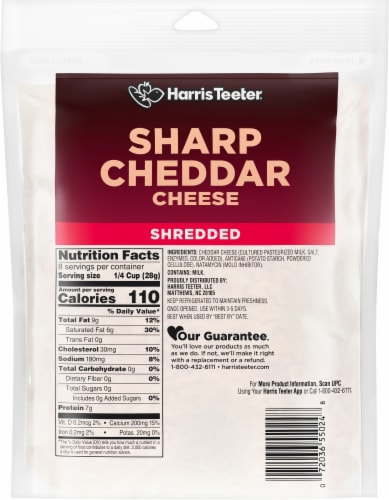 Harris Teeter Shredded Sharp Cheddar Cheese Perspective: back