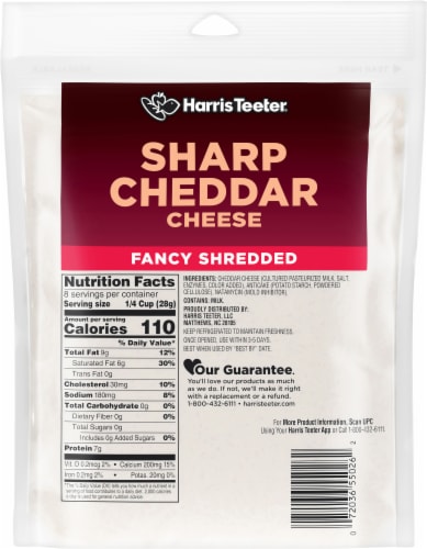 Harris Teeter Fancy Shredded Sharp Cheddar Cheese Perspective: back