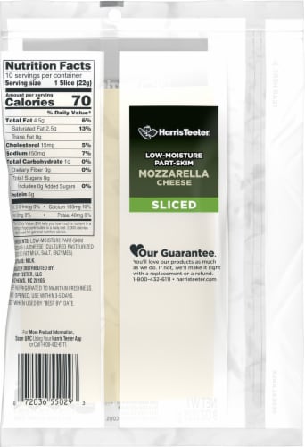 Harris Teeter Sliced Mozzarella Cheese Perspective: back