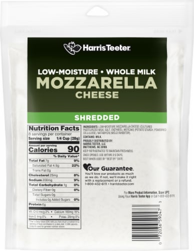 Harris Teeter™ Whole Milk Mozzarella Shredded Cheese Perspective: back
