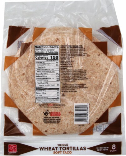 Harris Teeter™ Soft Taco Whole Wheat Tortillas Perspective: back