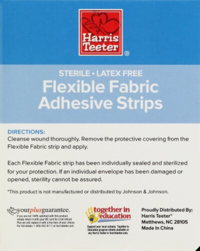 Harris Teeter® Flexible Fabric Assorted Sizes Adhesive Strips Perspective: back