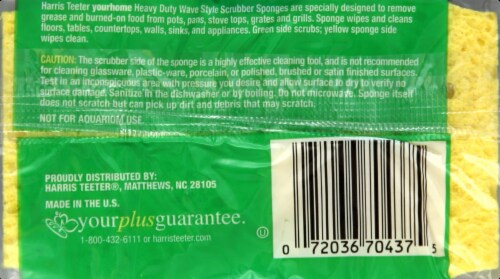 Harris Teeter™ Heavy Duty Wave Style Scrubber Sponges Perspective: back