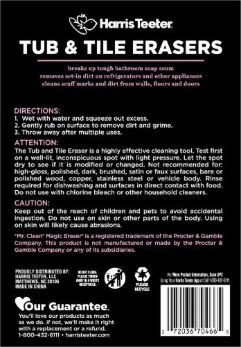 Harris Teeter™ Tub & Tile Disposable Cleaning Erasers Perspective: back