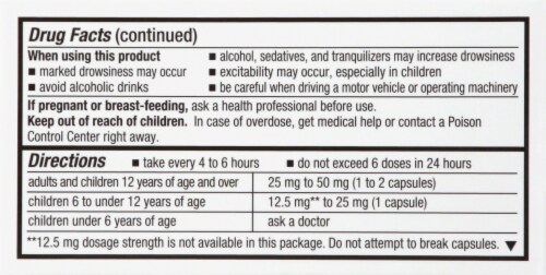 Harris Teeter® Allergy Relief 25mg Capsules Perspective: back