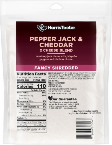 Harris Teeter™ Cheddar & Pepper Jack Fancy Shredded Cheese Blend Perspective: back