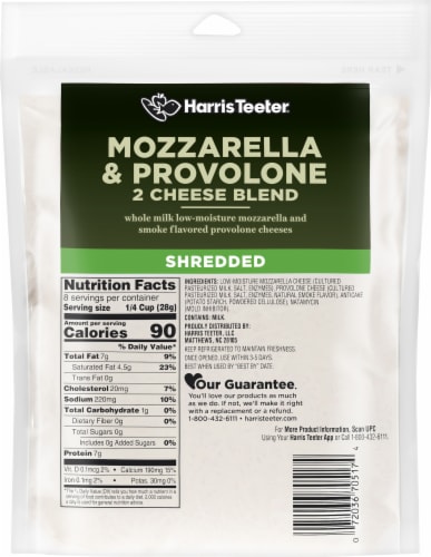Harris Teeter Shredded Mozzarella & Provolone 2 Cheese Blend Perspective: back