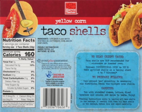 Harris Teeter® Yellow Corn Taco Shells Perspective: back