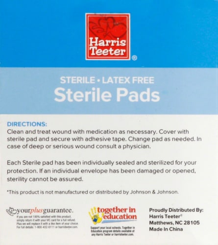 Harris Teeter® Latex Free Sterile First Aid Pads Perspective: back