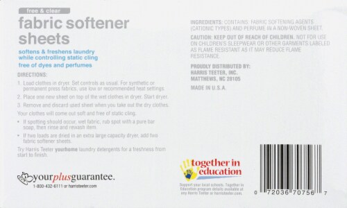 Harris Teeter Your Home Free & Clear Fabric Softener Perspective: back