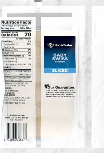 Harris Teeter™ Sliced Baby Swiss Cheese Perspective: back