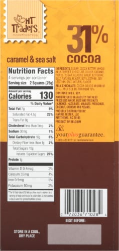 HT Traders™ Caramel & Sea Salt Belgian Milk Chocolate Perspective: back