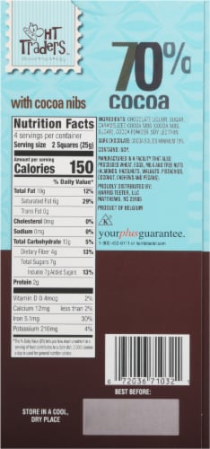 HT Traders™ Extra Dark Cocoa Nibs Belgian Extra Dark Chocolate Perspective: back