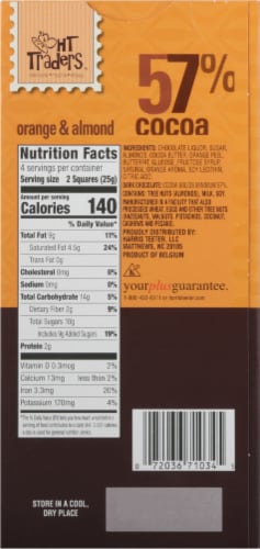 HT Traders™ Orange & Almond Belgian Dark Chocolate Perspective: back