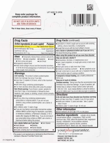 Harris Teeter™ Mucus Relief Severe Cold Caplets Perspective: back