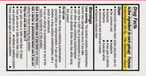 Harris Teeter™ Rapid Release Acetaminophen Gelcaps 500mg Perspective: back