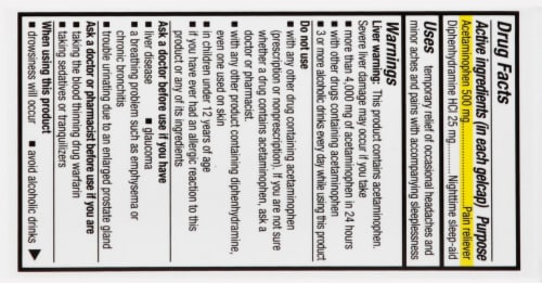 Harris Teeter™ Rapid Release Acetaminophen PM Gelcaps Perspective: back