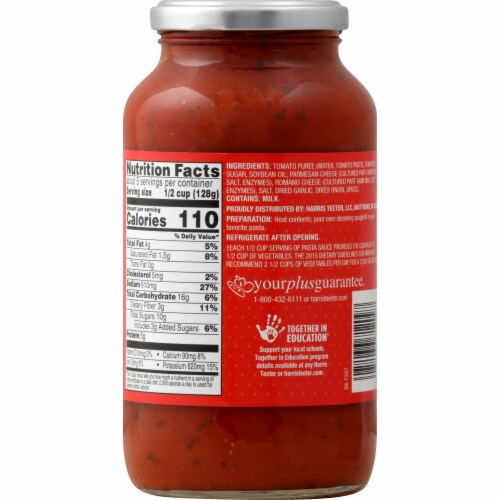 Harris Teeter™ Homestyle Parmesan & Romano Pasta Sauce Perspective: back