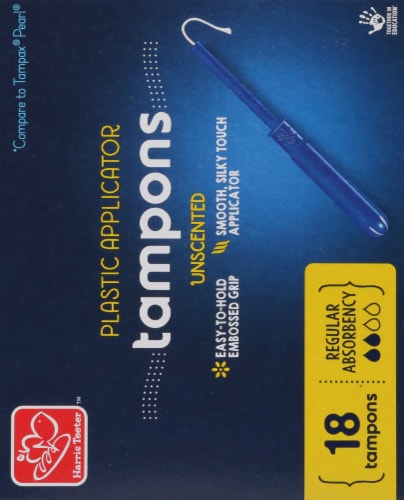 Harris Teeter™ Plastic Applicator Unscented Regular Tampons Perspective: back