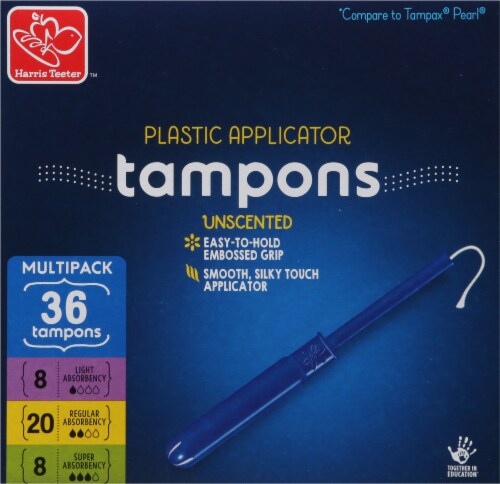 Harris Teeter™ Plastic Applicator Unscented Tampons Multipack Perspective: back
