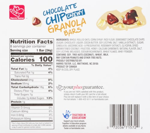 Harris Teeter Chocolate Chip Chewy Granola Bars Perspective: back