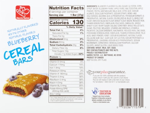 Harris Teeter Blueberry Breakfast Bars Perspective: back