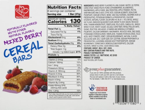 Harris Teeter Mixed Berry Breakfast Bars Perspective: back