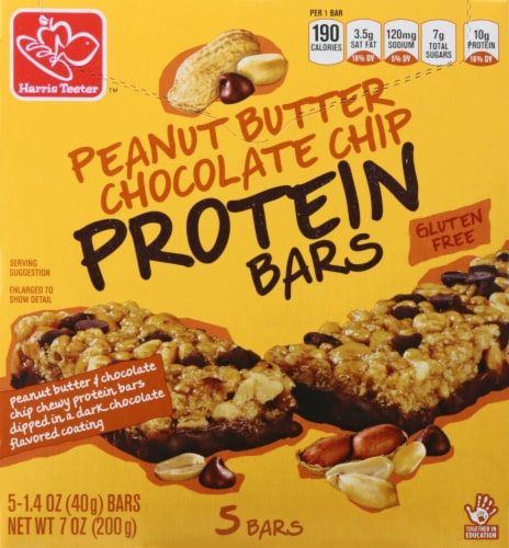 Harris Teeter™ Gluten Free Peanut Butter Chocolate Chip Protein Bars Perspective: back