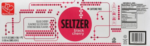 Harris Teeter™ Black Cherry Flavored Seltzer Water Cans Perspective: back