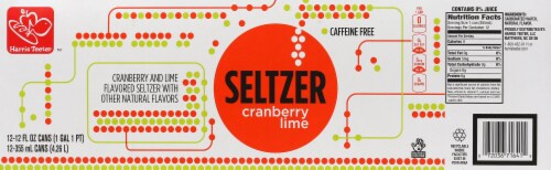 Harris Teeter™ Cranberry Lime Flavored Seltzer Water Cans Perspective: back
