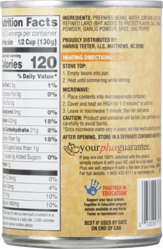Harris Teeter™ Traditional Refried Beans Perspective: back