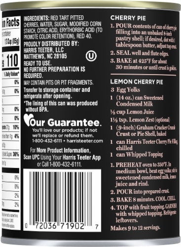 Harris Teeter® Cherry Pie Filling Perspective: back