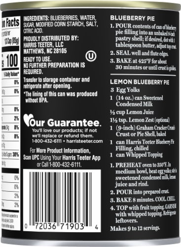 Harris Teeter® Blueberry Pie Filling Perspective: back