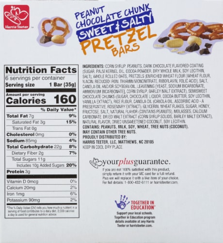 Harris Teeter™ Sweet & Salty Peanut Chocolate Chunk Pretzel Bars Perspective: back