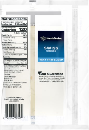 Harris Teeter™ Very Thin Sliced Swiss Cheese Perspective: back