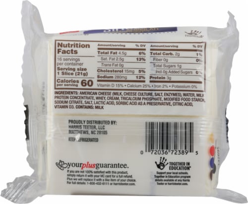 Harris Teeter™ White American Singles Cheese Perspective: back