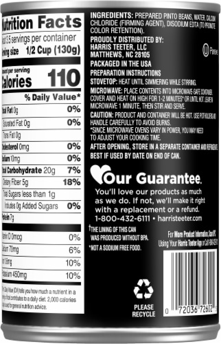 Harris Teeter™ No Salt Added Pinto Beans Perspective: back