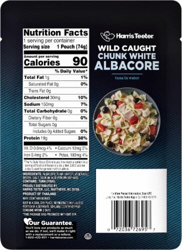 Harris Teeter™ Chunk White Albacore Tuna Pouch Perspective: back