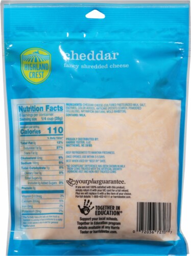 Highland Crest Mild Cheddar Fancy Shredded Cheese Perspective: back