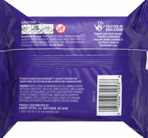 Harris Teeter™ Night Calming Makeup Remover Cleansing Towelettes Perspective: back