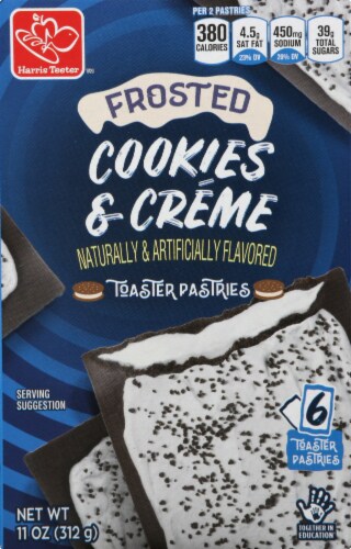 Harris Teeter Frosted Cookies & Creme Toaster Pastries Perspective: back