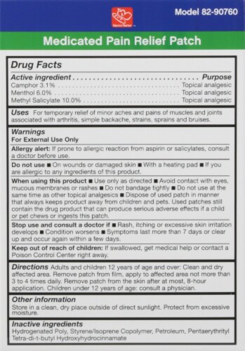 Harris Teeter™ Medicated Pain Relief Patch Perspective: back